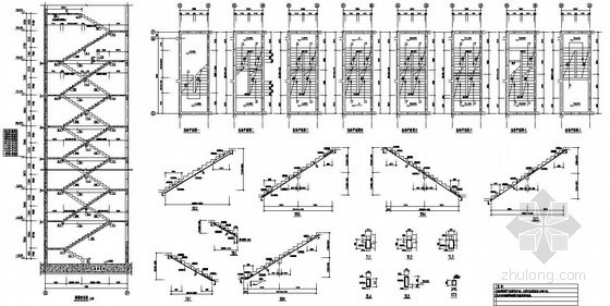 住宅楼梯设计课件资料下载-某高层住宅楼梯构造详图