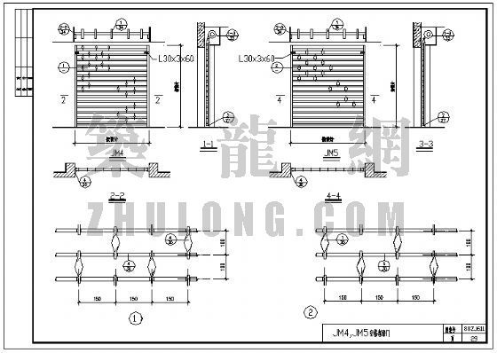 双轨防火卷帘门详图资料下载-JM4，JM5空格卷帘门
