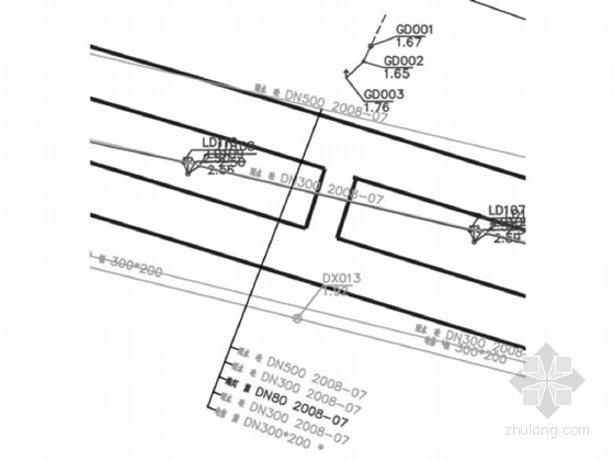 轨道交通工程区间联络通道及泵站施工组织设计（冻结加固）-区间联络通道管线分布图 