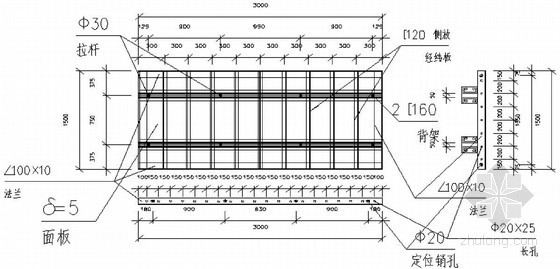 [福建]铁路特大桥工程高墩专项施工方案（中铁建）-平面模板设计图 