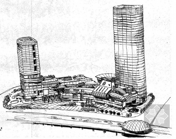 [上海]高档商业综合体建筑设计方案文本-商业综合体效果图