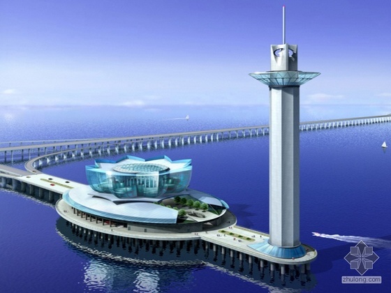 建筑方案设计概念设计资料下载-[杭州湾]某跨海大桥海中平台建筑方案设计(概念设计)