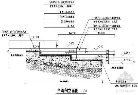 四层剖面图cad资料下载-台阶剖面图四