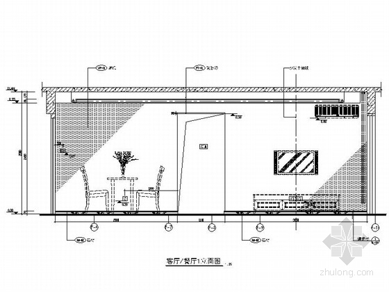 [广东]佛山某高档小区F3户型二居室装修图-立面 