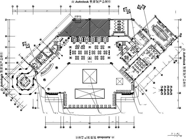 大厅服务台图资料下载-[福州]欧式风格国际营销中心设计施工图（含效果图）