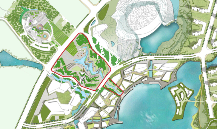 [湖南]风景区中轴线市民公园景观设计（效果图精美）-公园设计总平面