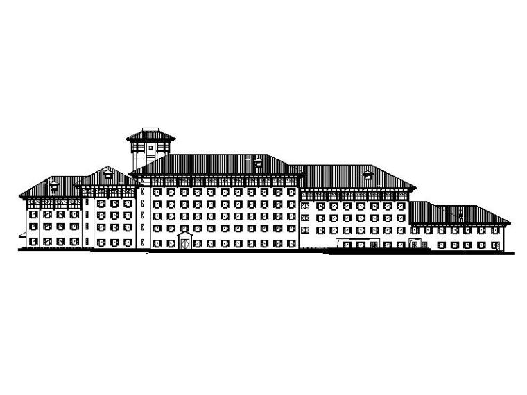 新中式高层建筑施工图资料下载-[江西]高层新中式风格高级滨湖旅店建筑施工图