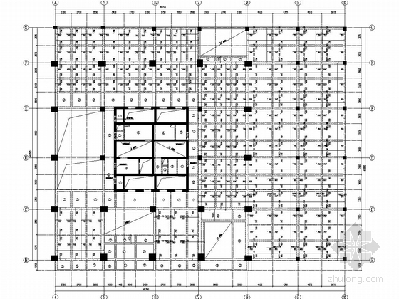 [重庆]40层框架核心筒结构单体写字楼结构施工图（152米）-裙房4.500层 板施工图