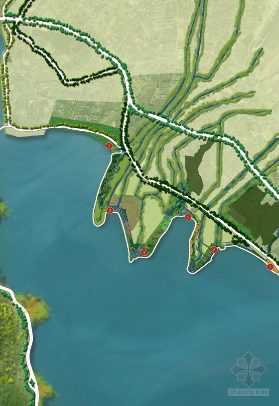 [昆明]风景名胜区滨湖生态带景观概念规划-湿地过渡区平面图