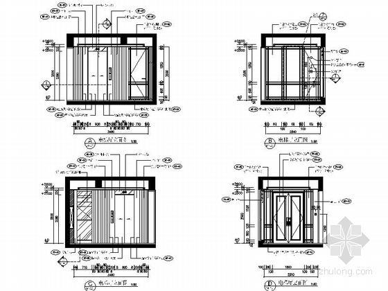 [福州]市中心简欧风格四室两厅装修图（含方案）-电梯厅立面图
