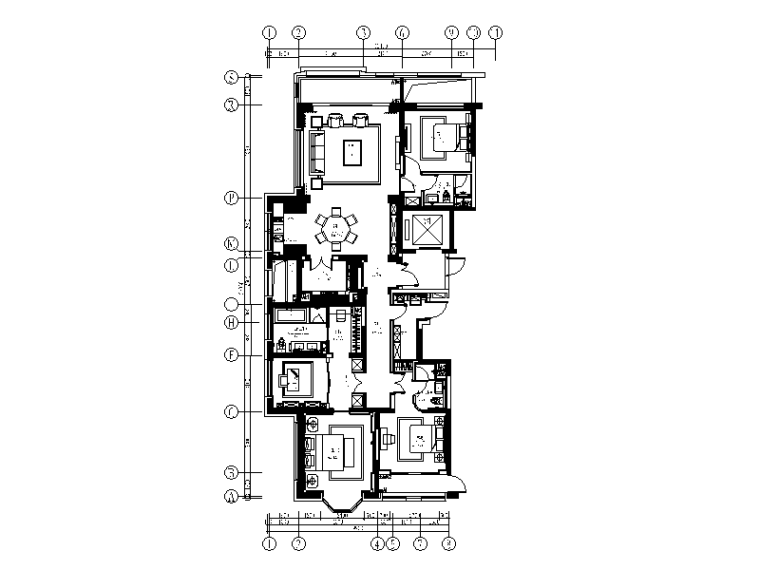 丽江豪园简约样板房资料下载-现代简约样板房设计CAD装修图
