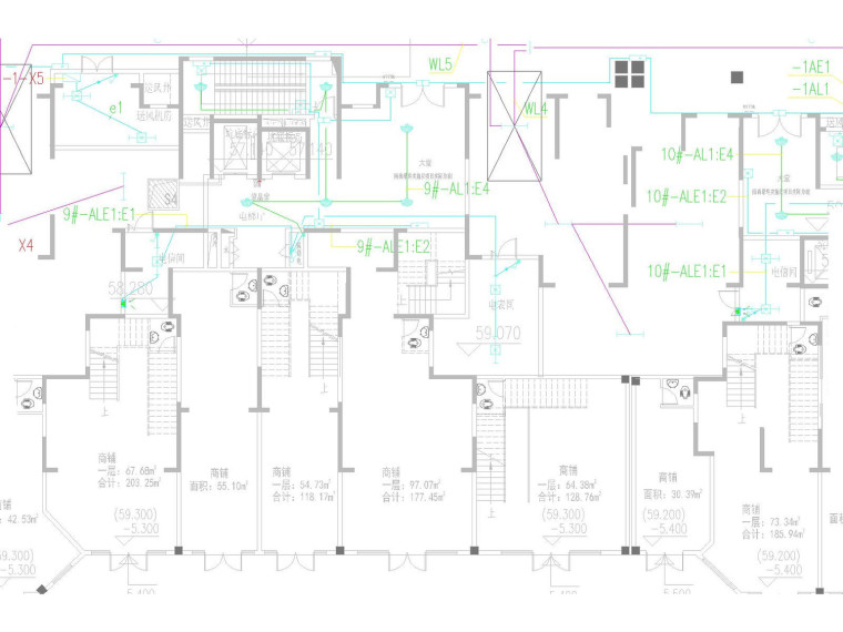 [湖南]某高层住宅地下室全套电气施工图-地下室负一层照明平面图.jpg