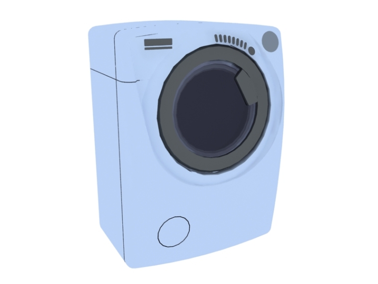 洗衣机cad下载资料下载-滚筒洗衣机3D模型下载