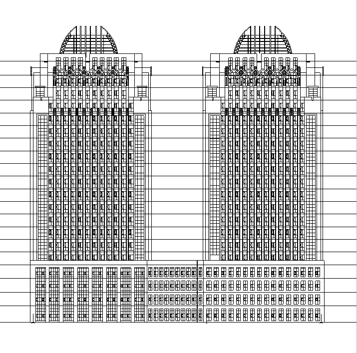 高层办公模型欧式资料下载-[宁夏]高层欧式风格框架剪力墙结构办公楼建筑施工图