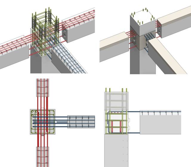中间层边跨梁柱节点bim模型