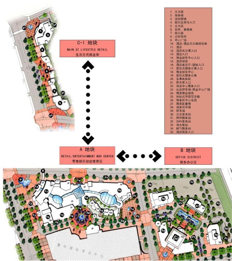 [天津]海河新天地居住区景观方案文本设计（JPG+68页）-公建部分总平面图