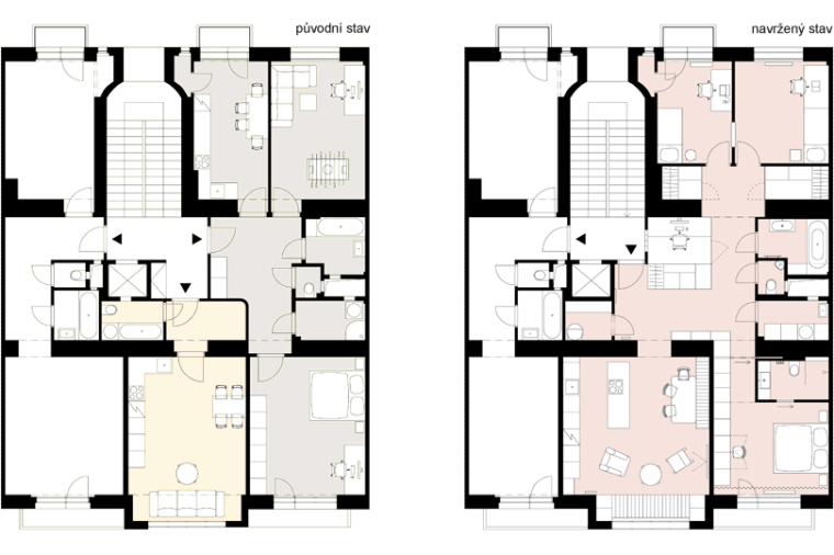 合二为一: 捷克19世纪老公寓改造-合二为一: 捷克19世纪老公寓改造设计
