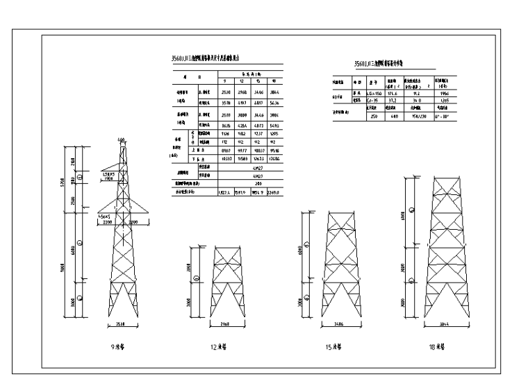 kv输电线路塔大样图资料下载-35kv铁塔图块（CAD） 35张