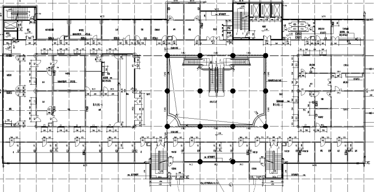 [安徽]中心医院综合楼室内设计全套图-二层平面图