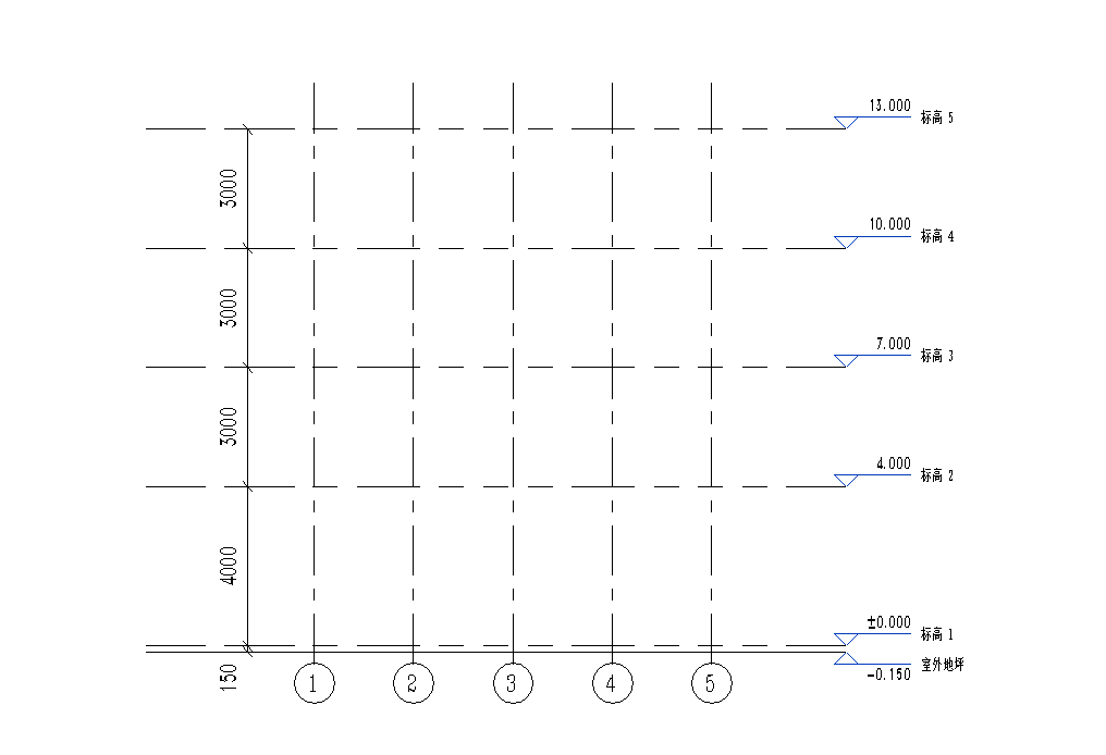 [讨论]第一次作业:标高轴网