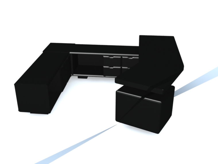 办公桌CAD详图资料下载-单元办公桌3D模型下载