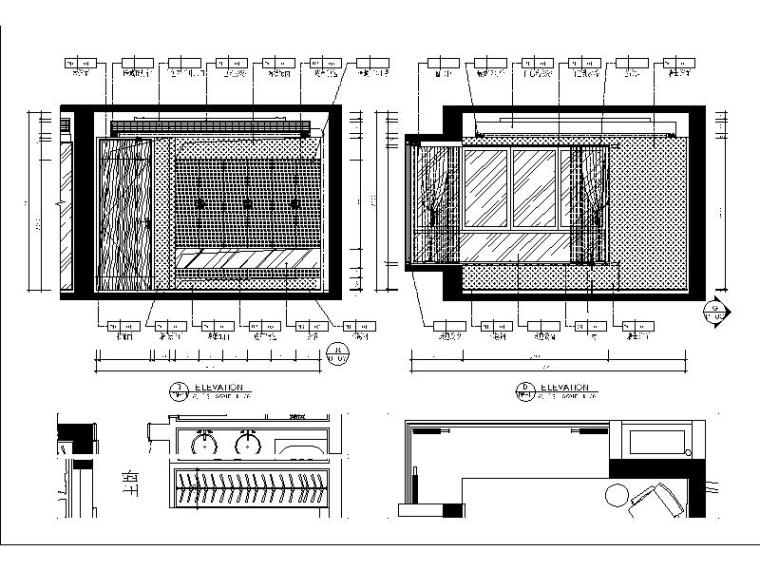 [茂名]完整详细的商住楼样板房装饰设计施工图（含效果图）-立面图