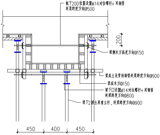 超重梁模板及支撑架施工方案-5、800×800梁模板支设