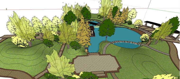 小游园庭院景观设计模型-场景三