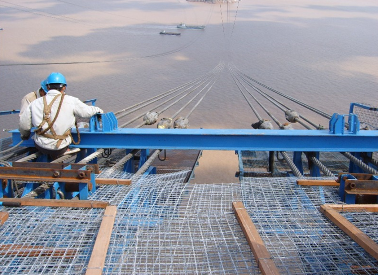 悬索桥型钢锚固体系施工资料下载-[江苏]三塔两跨悬索桥上部结构猫道施工技术交底PPT（91页，多图