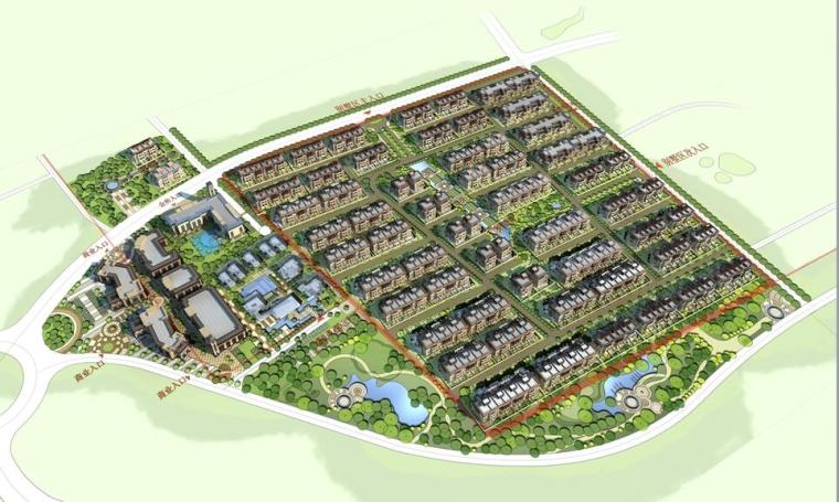 [住宅]固安牛驼温泉住宅区建筑方案文本（包含PPT+85页）-鸟瞰图