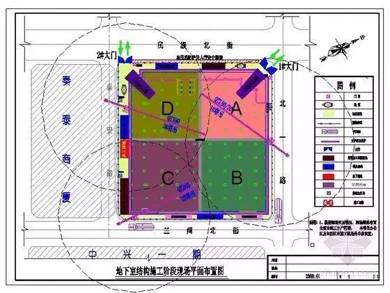 后浇带模板支护资料下载-简单四步，教你如何绘制好施工现场总平面布置图