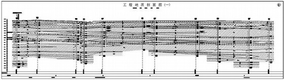 曝气池CAD剖面图资料下载-[北京]地铁隧道区间地质勘察纵剖面图