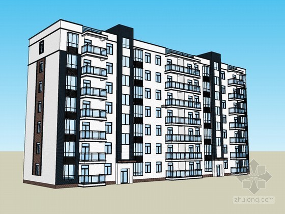 多层住宅SketchUp模型下载-多层住宅 