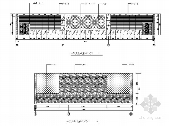 [鄂尔多斯]新技术工业园区现代办公楼装修施工图（含效果）大会议室立面图