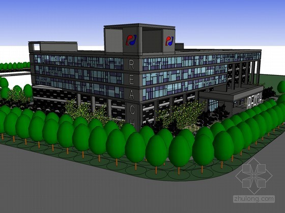 集团办公建筑SketchUp模型下载-集团办公建筑 