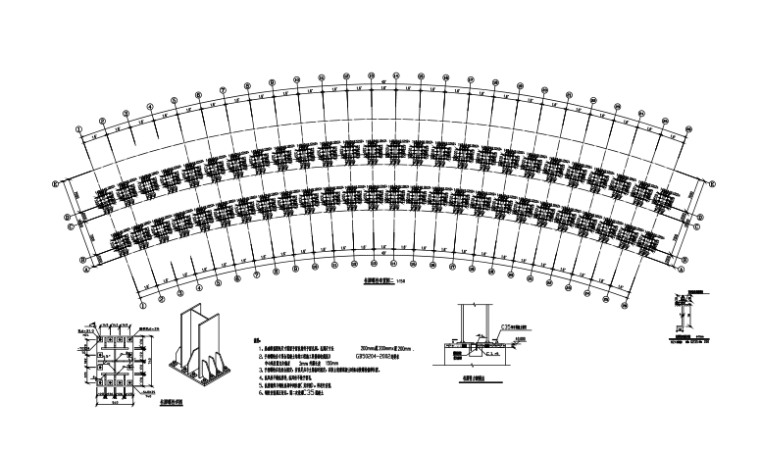 [宁夏]10层钢框架办公楼结构施工图（CAD、35张）-柱脚螺栓布置图