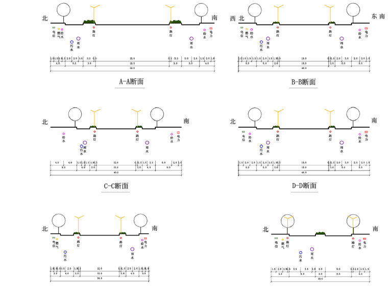 [江苏]张家港市塘桥新城区控制性详细规划与城市设计方案文本-断面设计