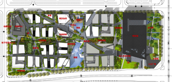 [广东]金融梦工厂特色小镇景观规划设计方案-景观总平面图
