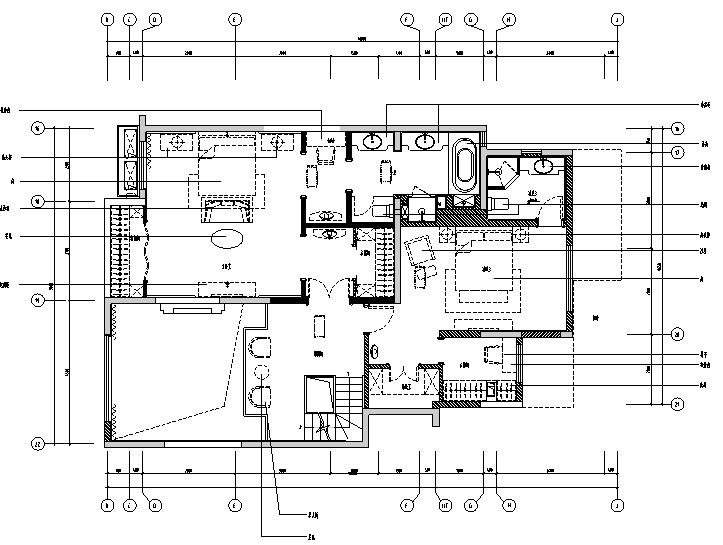 两室一厅样板间资料下载-[陕西]意式风格样板间设计施工图（附效果图+材料表）