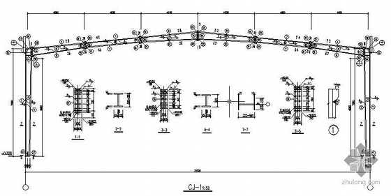 24m跨门架资料下载-某24m跨钢结构厂房全套结构施工图