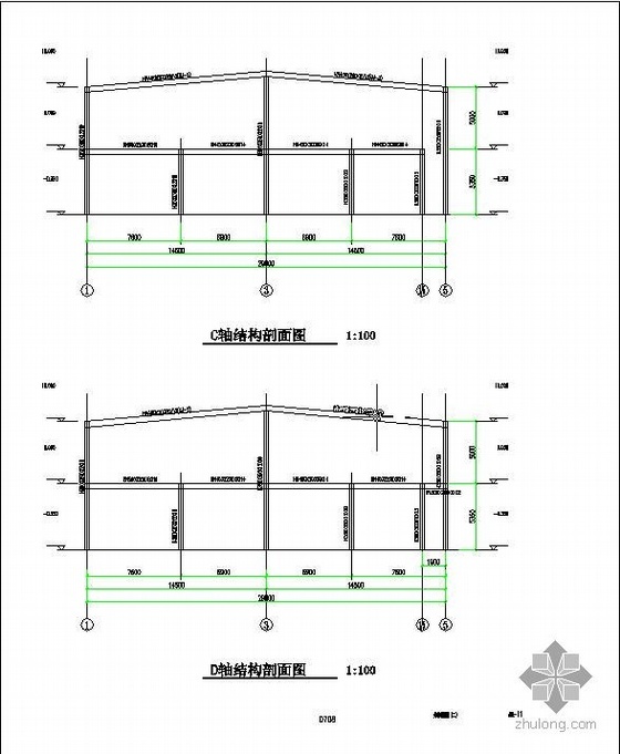 五层框架施工图8度资料下载-某8度钢框架结构施工图