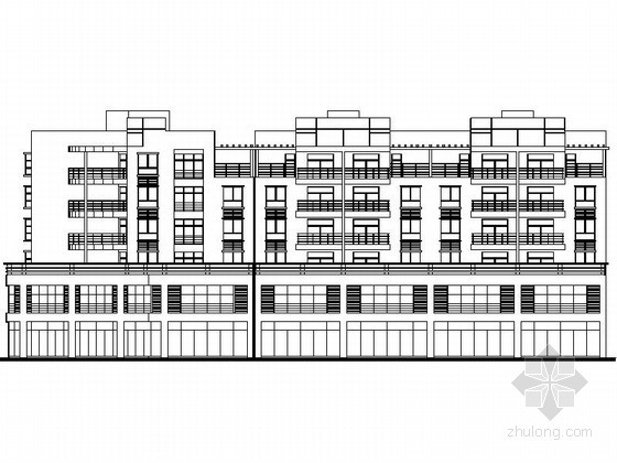 六层住宅小区建筑设计资料下载-[四川]某住宅区六层沿街住宅楼建筑方案图（含效果图）