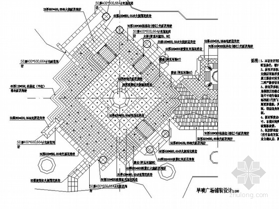 旱喷给水施工图资料下载-旱喷广场园林景观工程施工图