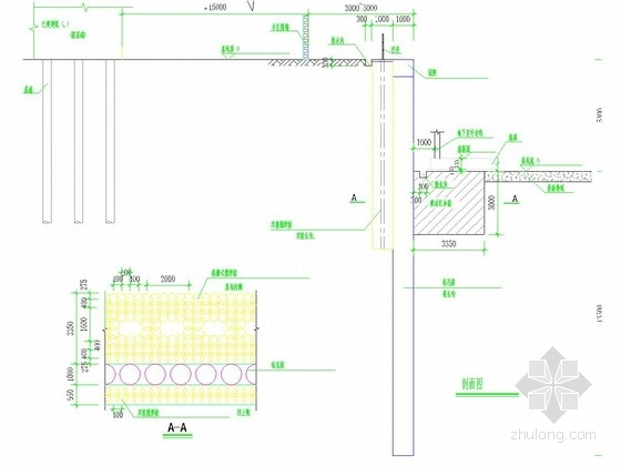 cad鱼塘资料下载-[广州]鱼塘地段深基坑排桩支护施工图