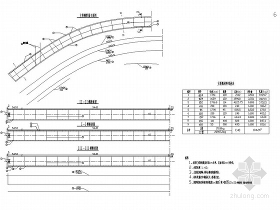 1-31m空腹式等截面悬链线砼拱桥设计套图（14张）-主拱圈构造及配筋图 