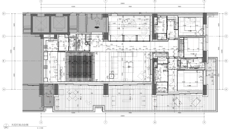 [李玮珉]三亚海棠湾四季公寓现代风格三居室样板间室内装修施工图+效果图+物料（CAD、JPG、PDF）-4天花灯具点位图