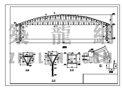 30米跨度管桁架结构图纸资料下载-空间桁架结构图
