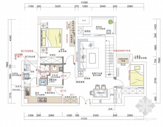 室内设计方案剖面资料下载-[苏州]现代跃层室内设计方案
