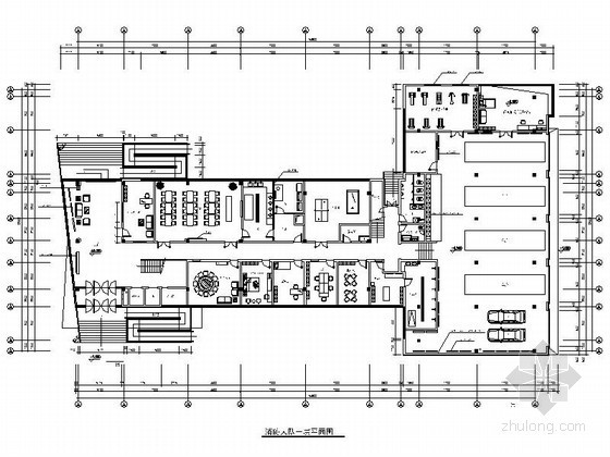 KPf办公室内设计资料下载-某消防大队办公室内设计装修图