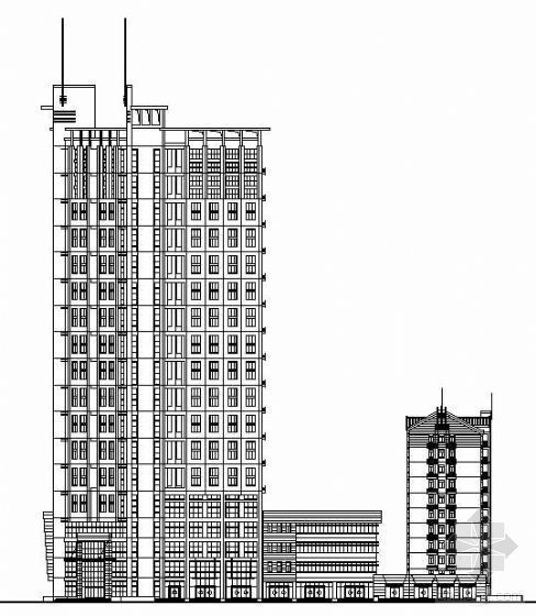 商业建筑办公楼设计资料下载-某十八层商业办公楼建筑方案图